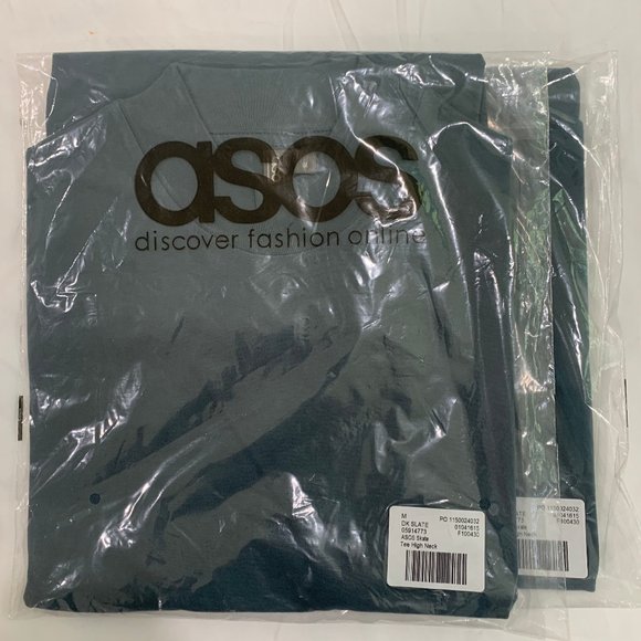 (2) ASOS Men's T-Shirt - Medium - Slate Blue - Brand New w/Tags Lot - Picture 1 of 2
